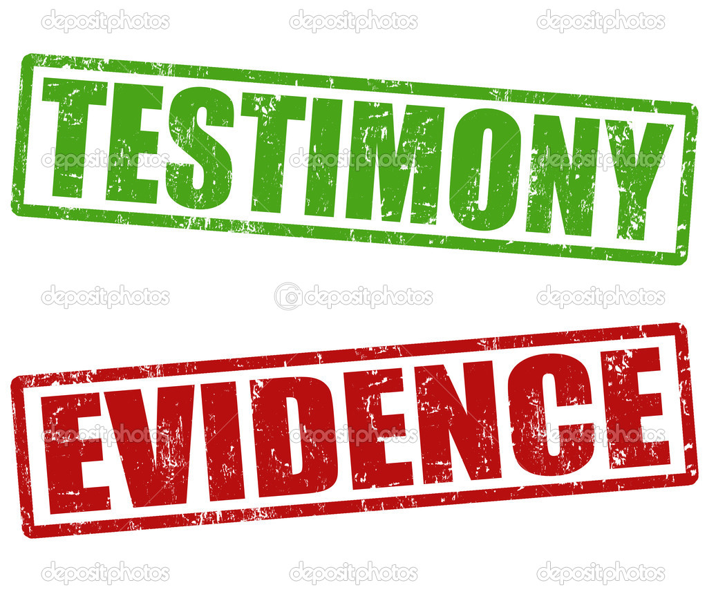 Testimony and evidence stamps