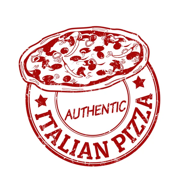 Timbre pizza italienne — Image vectorielle