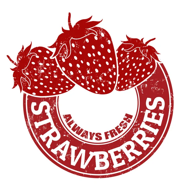 Strawberries stamp — Stock Vector