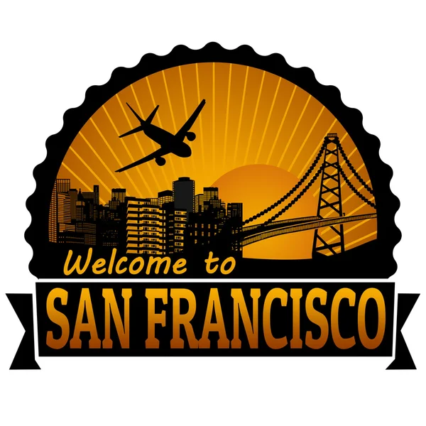 San Francisco Reiseaufkleber oder Stempel — Stockvektor