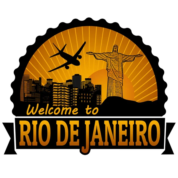 Rio de Janeiro Reiseetikett oder Stempel — Stockvektor