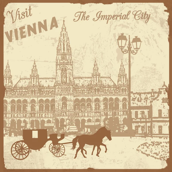 Visiter Vienne affiche de la ville impériale — Image vectorielle