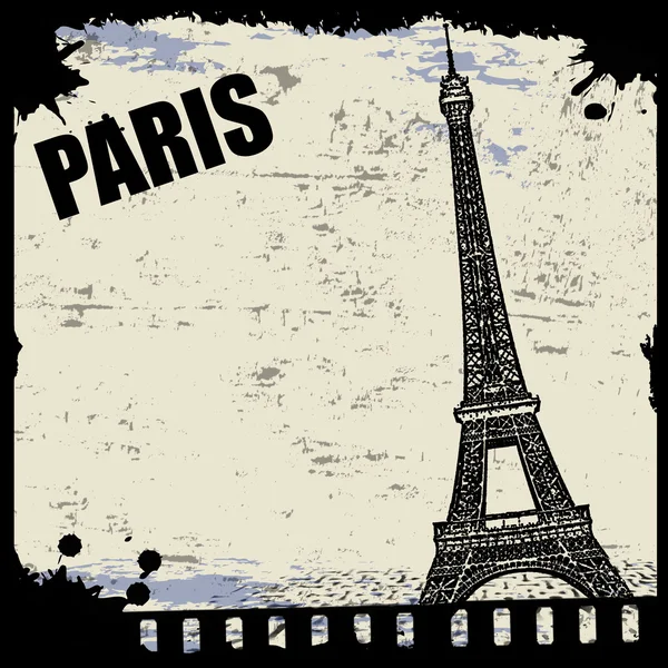 Vista vintage de París — Vector de stock