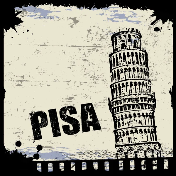 Vintage view of Pisa — Stock Vector