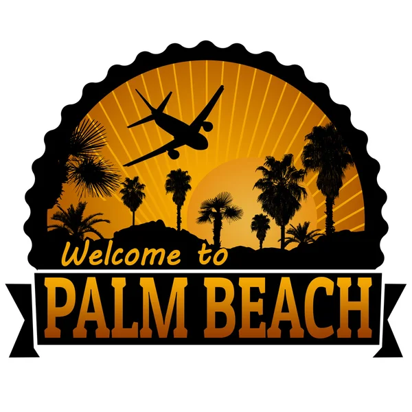 Etiqueta o sello de viaje Palm Beach — Vector de stock