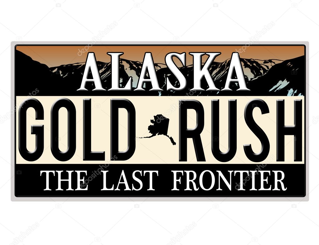 An imitation Alaska license plate
