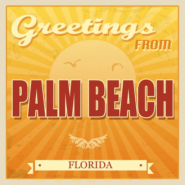 Palm beach, florida toeristische poster — Stockvector