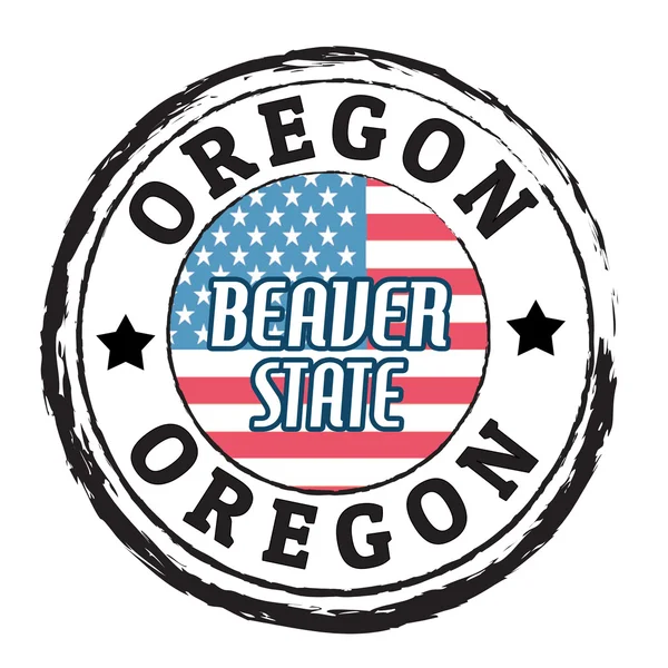 Oregon, beaver státu, razítka — Stockový vektor