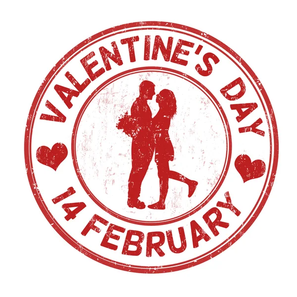 Aftelkalender voor Valentijnsdag stempel — Stockvector
