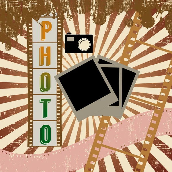 Cartel de fotografía retro — Vector de stock