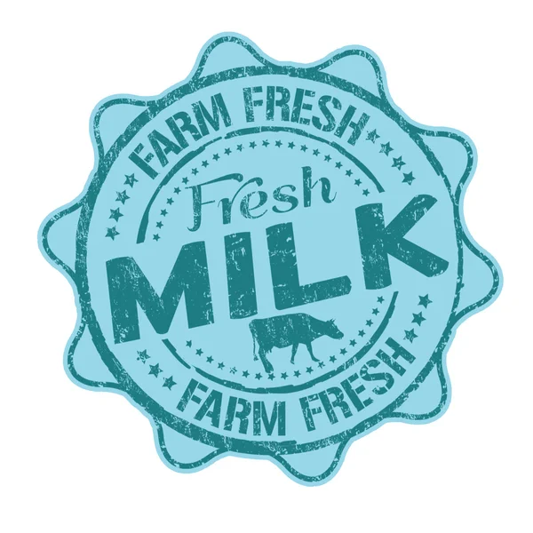 新鲜牛奶邮票 — 图库矢量图片