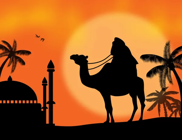 Beduínský cestování pozadí — Stockový vektor