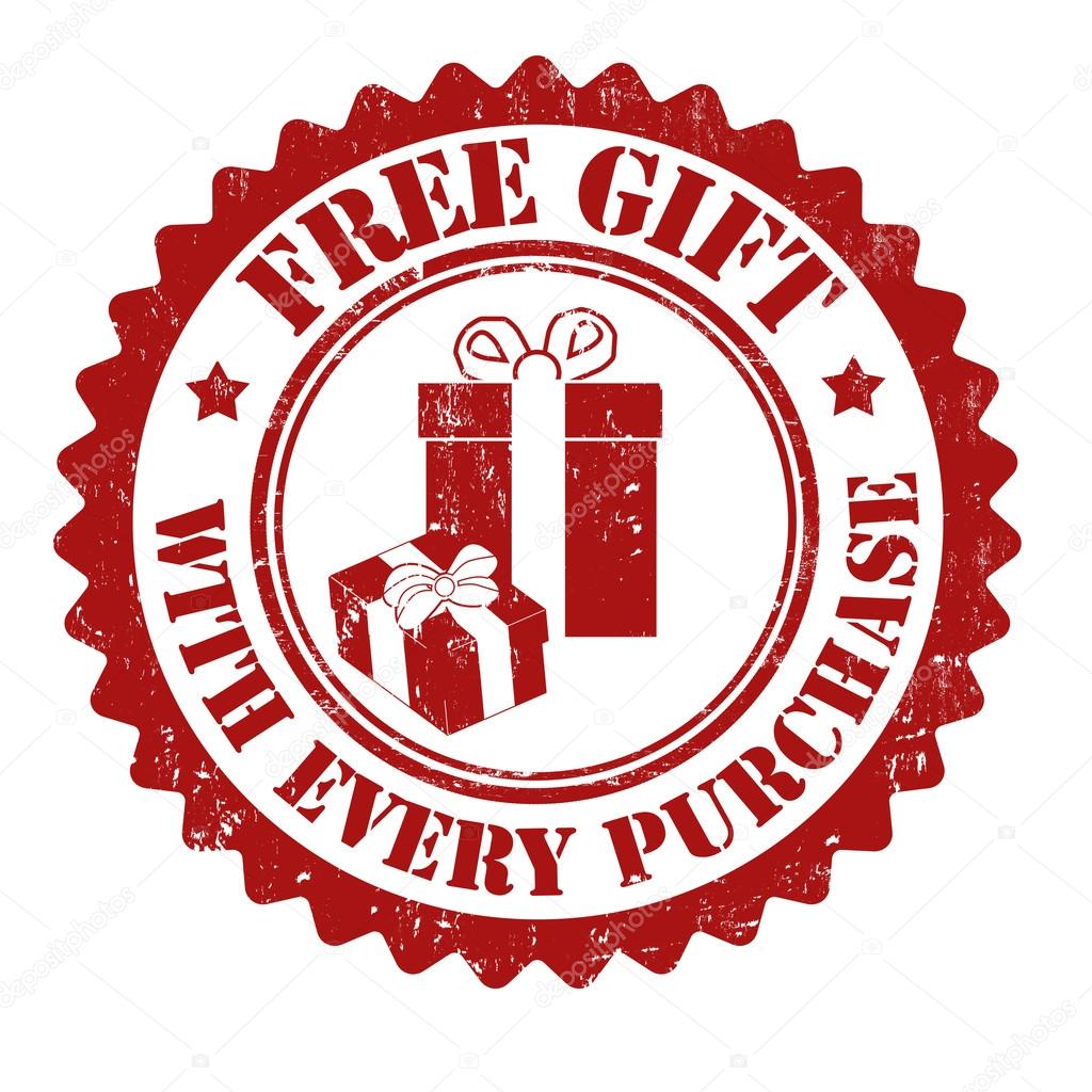 Free gift with every purchase stamp