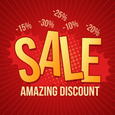 Sale, amazing discount design clipart