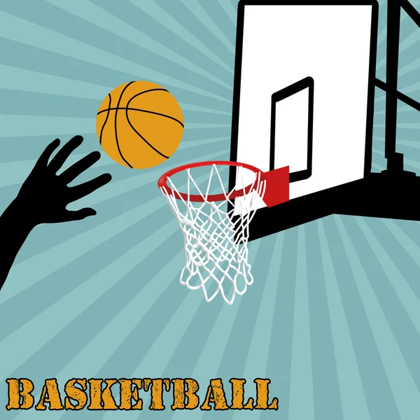 Tiro de pelota de baloncesto — Vector de stock