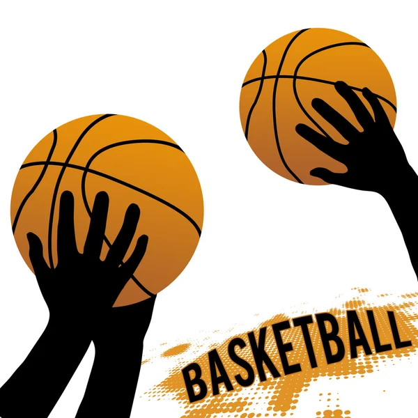 Hands and basketball — Stock Vector
