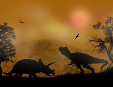 dinozorlar silhouettes