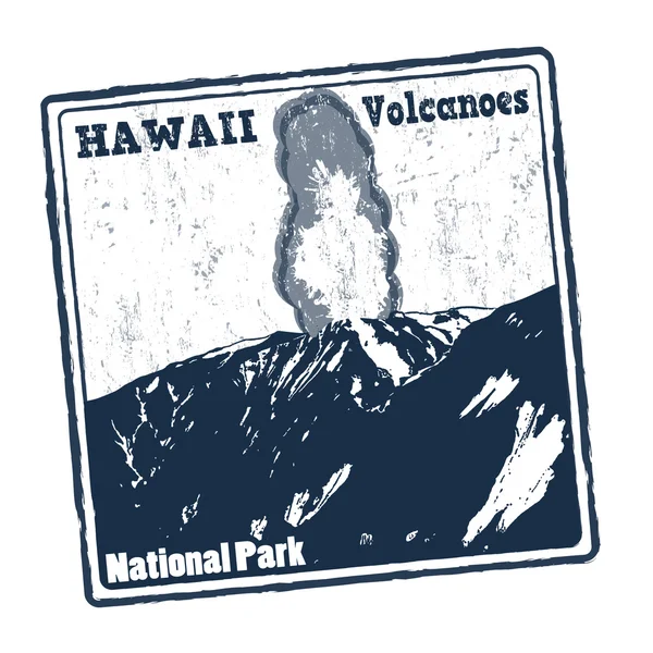 Hawaii francobollo vulcani — Vettoriale Stock