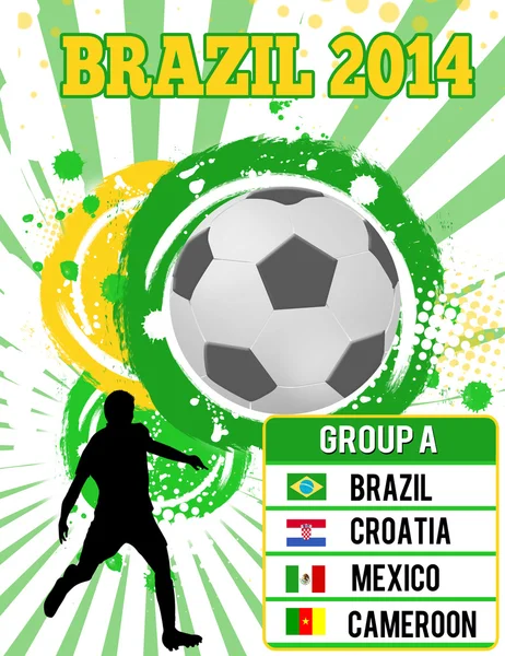 Futebol grunge cartaz — Vetor de Stock