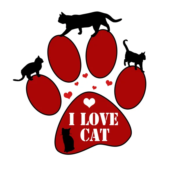 Kedi seviyorum — Stok Vektör