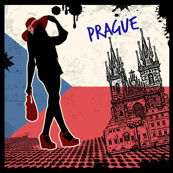 Praga cartaz — Vetor de Stock