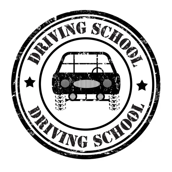 Timbre de l'école de conduite — Image vectorielle