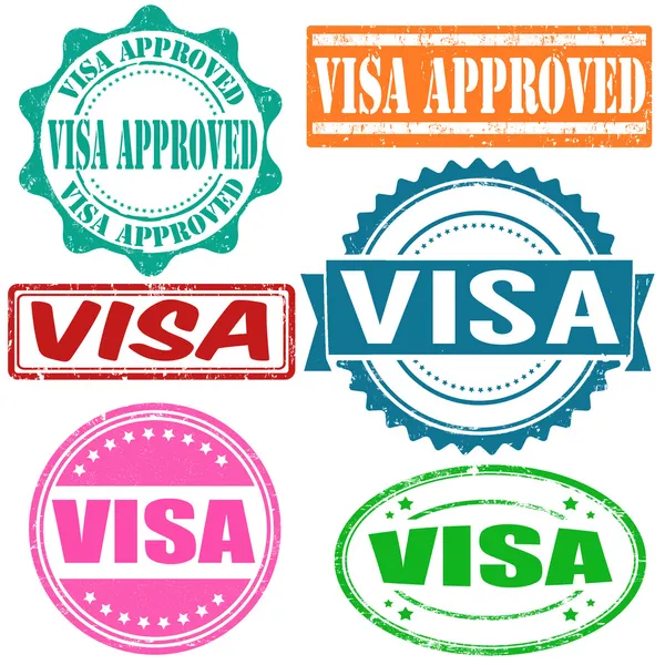 Visa stamps — Stock Vector