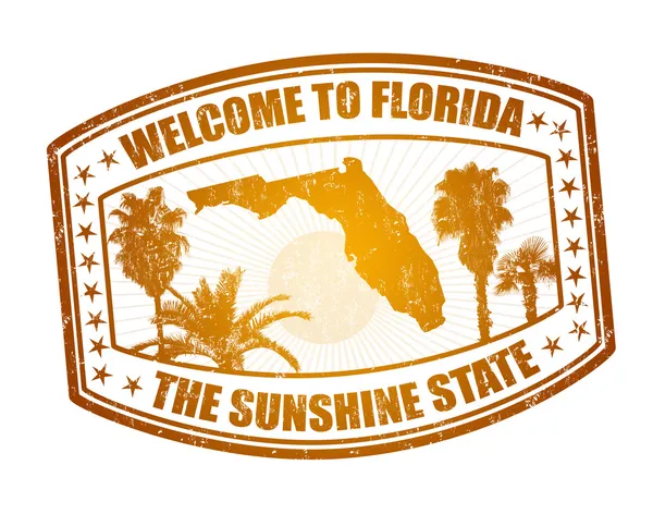 Bienvenido al sello de Florida — Vector de stock