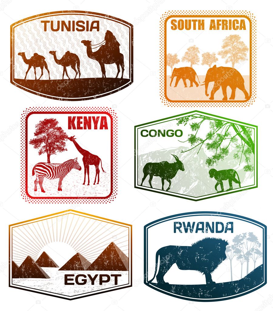 Various African countries stamps