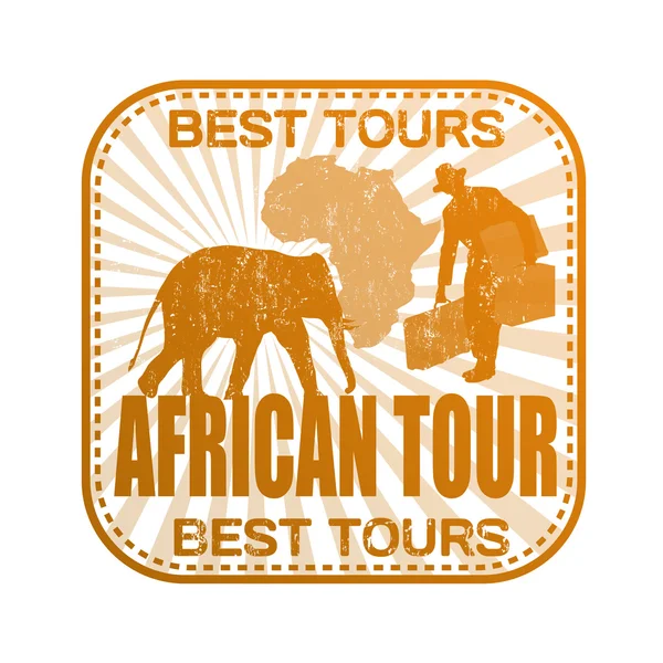 African tour stamp — Stock Vector