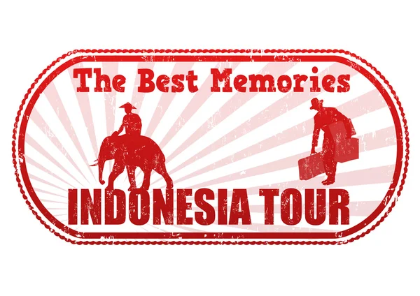 Indonézia tour bélyegző — Stock Vector