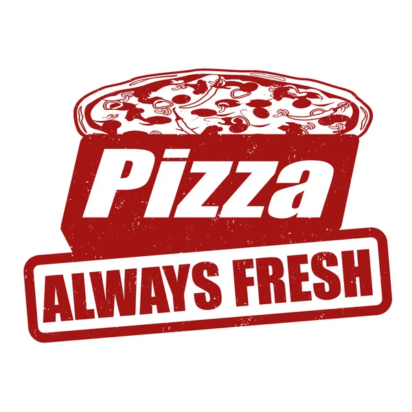 Pizza always fresh stamp — Stock Vector