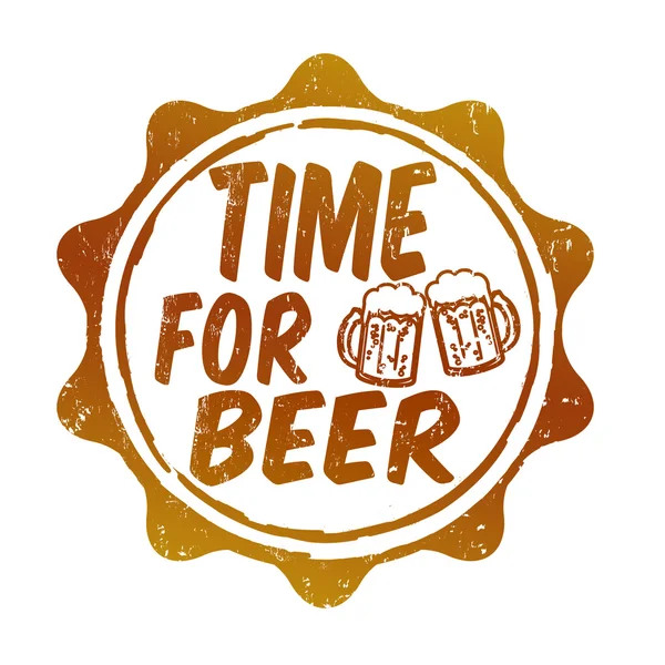 Time for beer stamp — Stock Vector