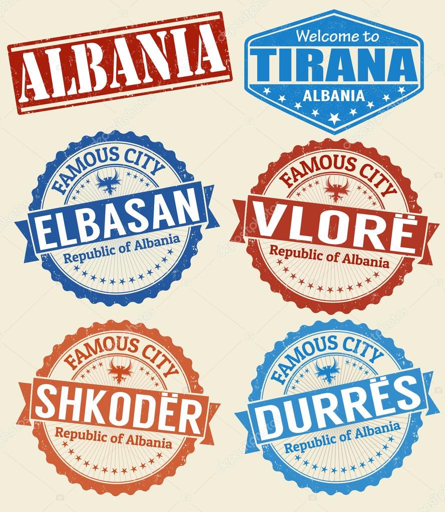 Albania cities stamps set