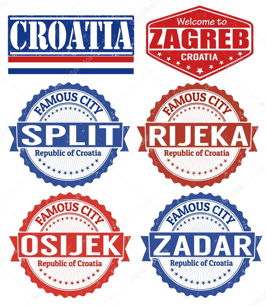 Croatia cities stamps set