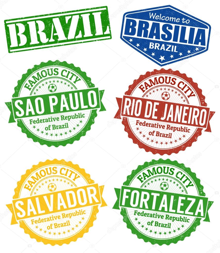 Brazil cities stamps set