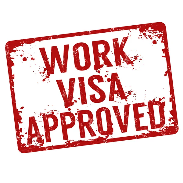 Visa de travail approuvé timbre — Image vectorielle