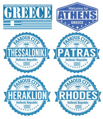 Yunanistan şehirler pullar