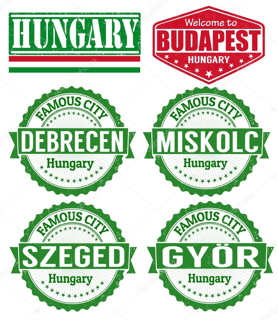 Hungary cities stamps