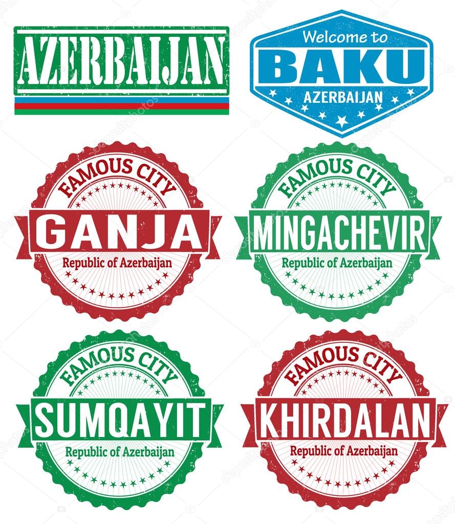 Azerbaijan cities stamps