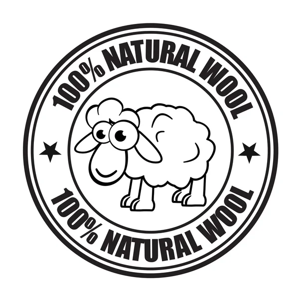 Natural Wool label — Stock Vector
