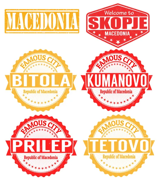 Macedonia città francobolli — Vettoriale Stock
