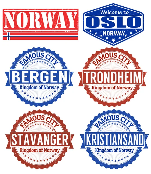 Norway stamps — Stock Vector