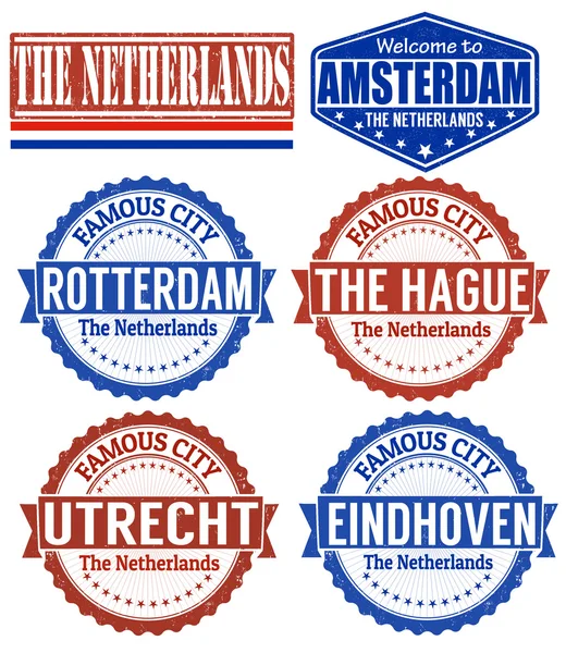 The Netherlands stamps — Stock Vector