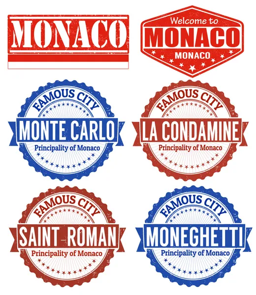 Monaco stamps — Stock Vector