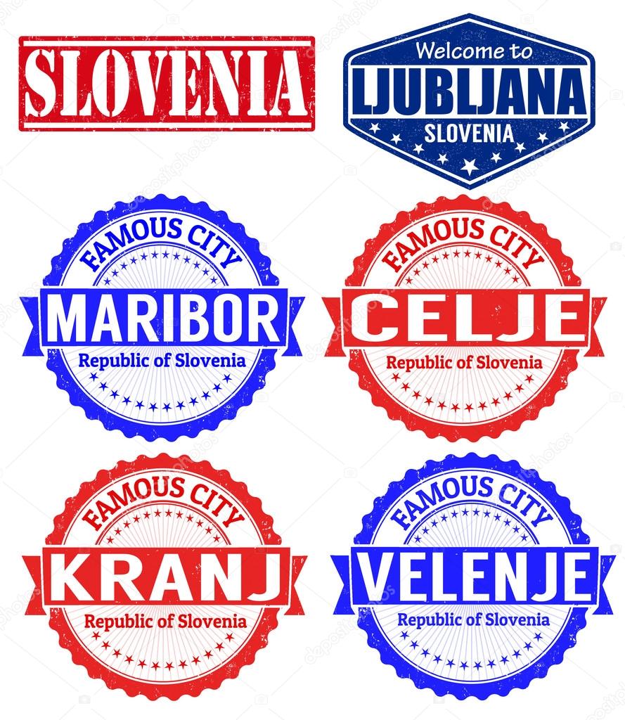 Slovenia cities stamps