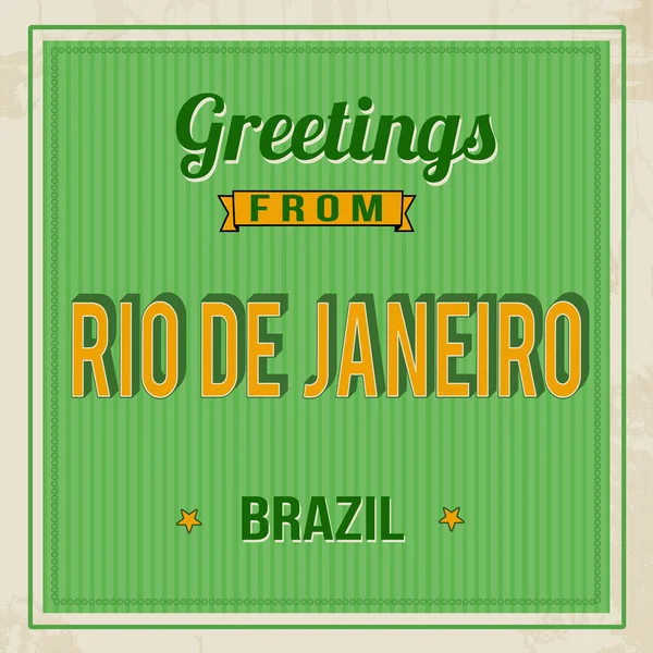 Bir Rio de janeiro, Brezilya poster — Stok Vektör