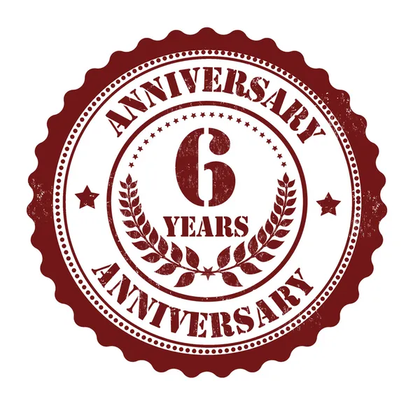 6 years anniversary stamp — Stock Vector