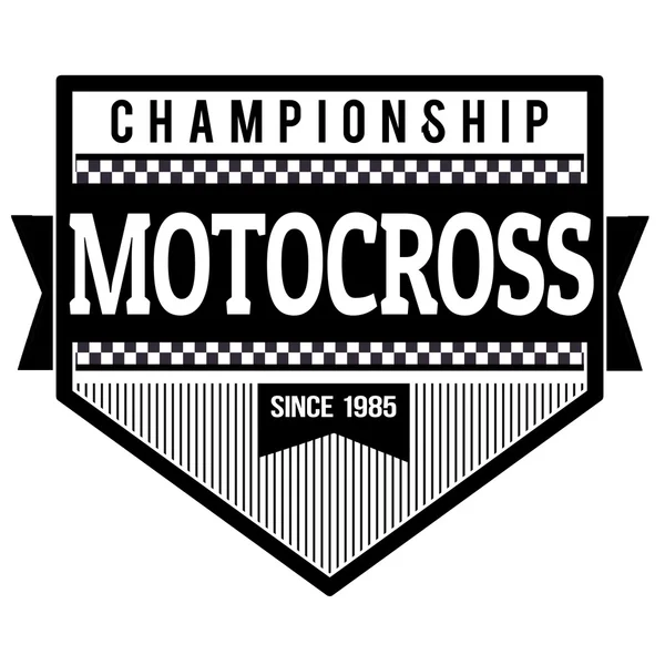 Etiqueta o sello del campeonato de Motocross — Vector de stock