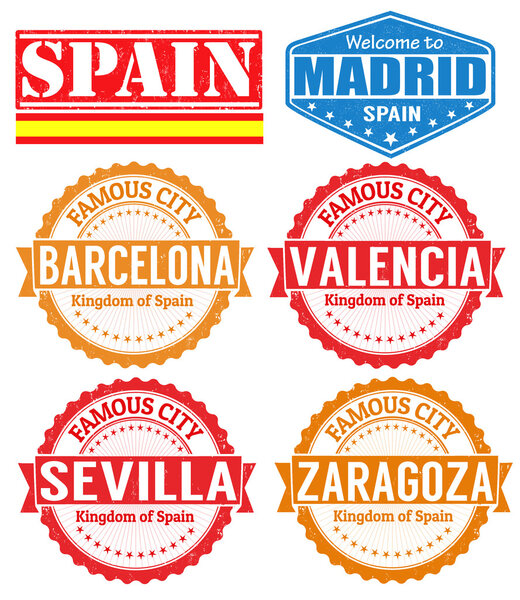 Spain cities stamps